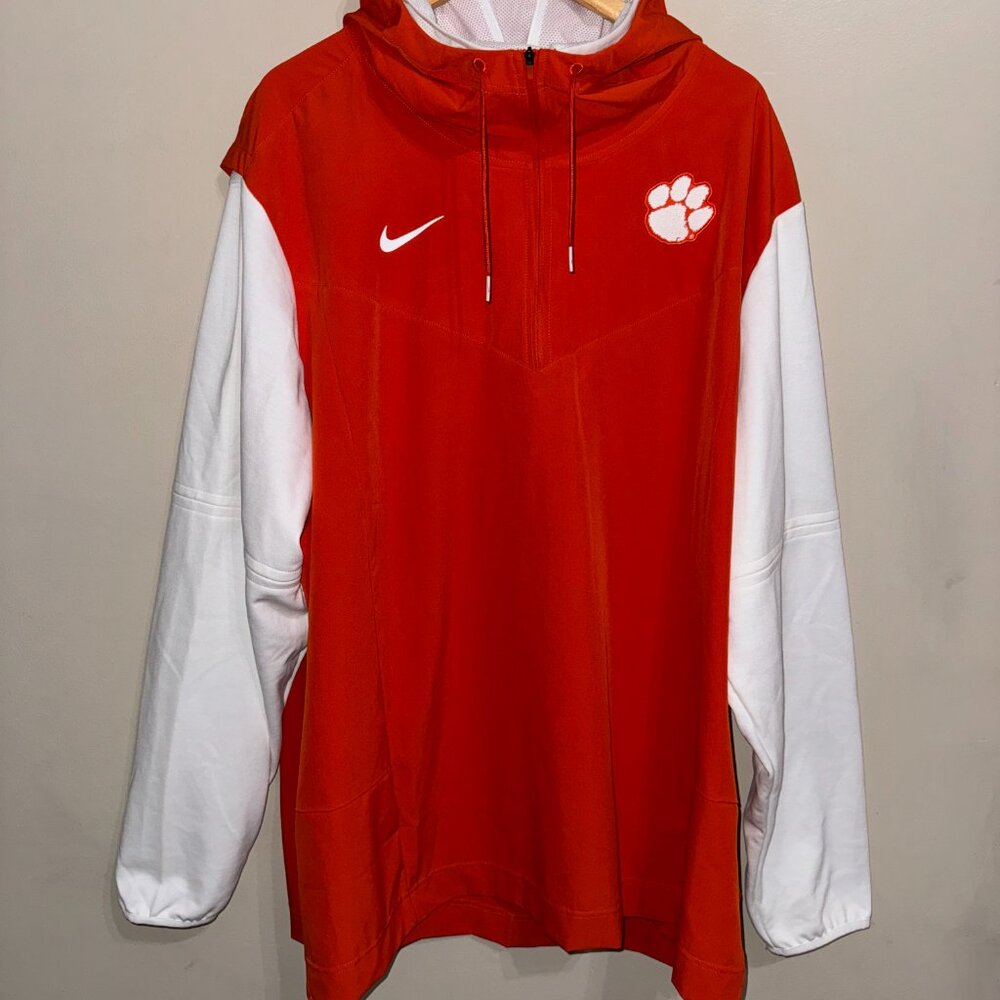 Nike Clemson Tigers Football Sideline On-Field 1/4 Zip Jacket Hoodie Men NEW - Picture 2 of 13